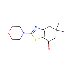 CC1(C)CC(=O)c2sc(N3CCOCC3)nc2C1 ZINC000000229432