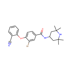 CC1(C)CC(NC(=O)c2ccc(Oc3ccccc3C#N)c(Br)c2)CC(C)(C)N1 ZINC000169341994