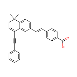 CC1(C)CC=C(C#Cc2ccccc2)c2cc(/C=C/c3ccc(C(=O)O)cc3)ccc21 ZINC000034023910