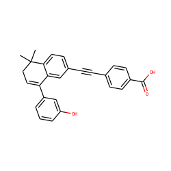 CC1(C)CC=C(c2cccc(O)c2)c2cc(C#Cc3ccc(C(=O)O)cc3)ccc21 ZINC000027645104