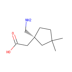 CC1(C)CC[C@](CN)(CC(=O)O)C1 ZINC000033966193