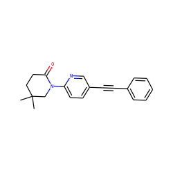 CC1(C)CCC(=O)N(c2ccc(C#Cc3ccccc3)cn2)C1 ZINC000144794575