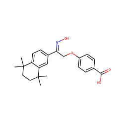 CC1(C)CCC(C)(C)c2cc(/C(COc3ccc(C(=O)O)cc3)=N/O)ccc21 ZINC000653725562