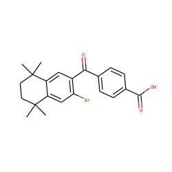 CC1(C)CCC(C)(C)c2cc(C(=O)c3ccc(C(=O)O)cc3)c(Br)cc21 ZINC000013738446