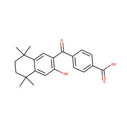 CC1(C)CCC(C)(C)c2cc(C(=O)c3ccc(C(=O)O)cc3)c(O)cc21 ZINC000013738447