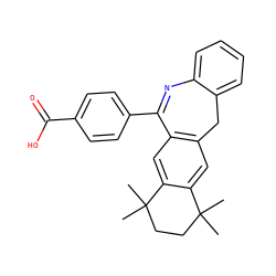 CC1(C)CCC(C)(C)c2cc3c(cc21)Cc1ccccc1N=C3c1ccc(C(=O)O)cc1 ZINC000013775913