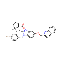 CC1(C)CCC[C@@]1(Cc1nc2cc(OCc3ccc4ccccc4n3)ccc2n1Cc1ccc(Br)cc1)C(=O)O ZINC000226102302