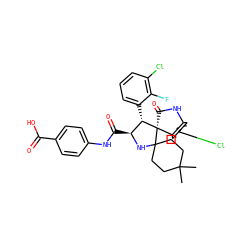 CC1(C)CCC2(CC1)N[C@@H](C(=O)Nc1ccc(C(=O)O)cc1)[C@H](c1cccc(Cl)c1F)[C@]21C(=O)Nc2cc(Cl)ccc21 ZINC001772657887