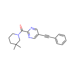 CC1(C)CCCN(C(=O)c2ncc(C#Cc3ccccc3)cn2)C1 ZINC000203540396