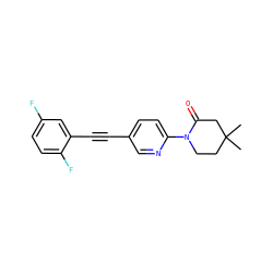 CC1(C)CCN(c2ccc(C#Cc3cc(F)ccc3F)cn2)C(=O)C1 ZINC000143937074