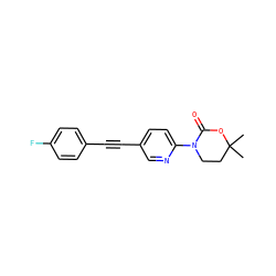 CC1(C)CCN(c2ccc(C#Cc3ccc(F)cc3)cn2)C(=O)O1 ZINC000143986175