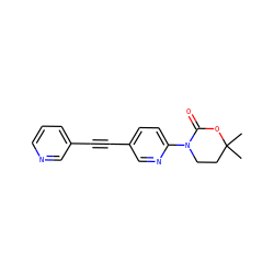 CC1(C)CCN(c2ccc(C#Cc3cccnc3)cn2)C(=O)O1 ZINC000143732404