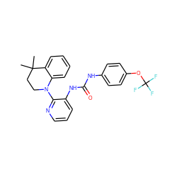 CC1(C)CCN(c2ncccc2NC(=O)Nc2ccc(OC(F)(F)F)cc2)c2ccccc21 ZINC000103234122