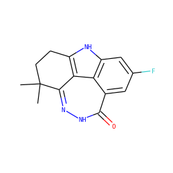 CC1(C)CCc2[nH]c3cc(F)cc4c(=O)[nH]nc1c2c34 ZINC000150189604
