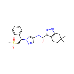 CC1(C)CCc2c(C(=O)Nc3cnn([C@@H](CS(C)(=O)=O)c4ccccc4)c3)n[nH]c2C1 ZINC000144205325