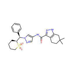 CC1(C)CCc2c(C(=O)Nc3cnn([C@H](c4ccccc4)[C@@H]4CCCCS4(=O)=O)c3)n[nH]c2C1 ZINC000144069658