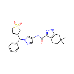CC1(C)CCc2c(C(=O)Nc3cnn([C@H](c4ccccc4)[C@H]4CCS(=O)(=O)C4)c3)n[nH]c2C1 ZINC000299851459