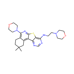 CC1(C)CCc2c(N3CCOCC3)nc3sc4c(NCCN5CCOCC5)ncnc4c3c2C1 ZINC000035985450