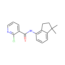 CC1(C)CCc2c(NC(=O)c3cccnc3Cl)cccc21 ZINC000034311501