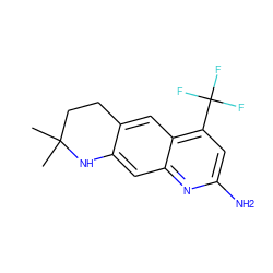 CC1(C)CCc2cc3c(C(F)(F)F)cc(N)nc3cc2N1 ZINC000027405811