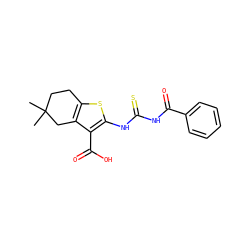 CC1(C)CCc2sc(NC(=S)NC(=O)c3ccccc3)c(C(=O)O)c2C1 ZINC000199229911