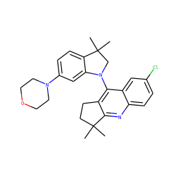 CC1(C)CN(c2c3c(nc4ccc(Cl)cc24)C(C)(C)CC3)c2cc(N3CCOCC3)ccc21 ZINC000118093109