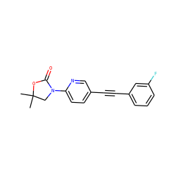 CC1(C)CN(c2ccc(C#Cc3cccc(F)c3)cn2)C(=O)O1 ZINC000144057107