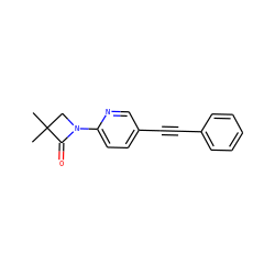CC1(C)CN(c2ccc(C#Cc3ccccc3)cn2)C1=O ZINC000144341744