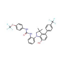 CC1(C)CN(c2ccccc2NC(=O)Nc2ccc(OC(F)(F)F)cc2)c2c(O)ccc(-c3ccc(C(F)(F)F)cc3)c21 ZINC000299831620