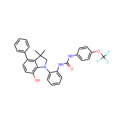 CC1(C)CN(c2ccccc2NC(=O)Nc2ccc(OC(F)(F)F)cc2)c2c(O)ccc(-c3ccccc3)c21 ZINC000220381748
