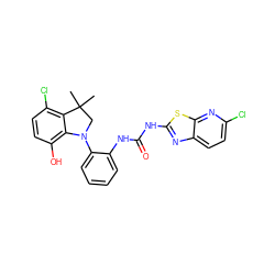 CC1(C)CN(c2ccccc2NC(=O)Nc2nc3ccc(Cl)nc3s2)c2c(O)ccc(Cl)c21 ZINC000299833988