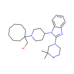 CC1(C)CN(c2nc3ccccc3n2C2CCN(C3(CO)CCCCCCC3)CC2)CCN1 ZINC000066113015