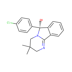 CC1(C)CN=C2c3ccccc3[C@](O)(c3ccc(Cl)cc3)N2C1 ZINC000013760573