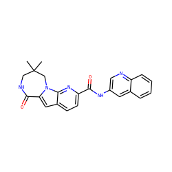 CC1(C)CNC(=O)c2cc3ccc(C(=O)Nc4cnc5ccccc5c4)nc3n2C1 ZINC000147157702
