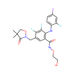 CC1(C)CON(Cc2cc(C(=O)NOCCO)c(Nc3ccc(I)cc3F)c(F)c2F)C1=O ZINC000096175825
