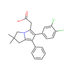 CC1(C)Cc2c(-c3ccccc3)c(-c3ccc(Cl)c(Cl)c3)c(CC(=O)O)n2C1 ZINC000013737361