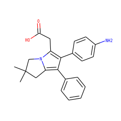 CC1(C)Cc2c(-c3ccccc3)c(-c3ccc(N)cc3)c(CC(=O)O)n2C1 ZINC000013737366