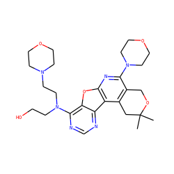CC1(C)Cc2c(c(N3CCOCC3)nc3oc4c(N(CCO)CCN5CCOCC5)ncnc4c23)CO1 ZINC000034986643
