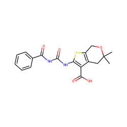 CC1(C)Cc2c(sc(NC(=O)NC(=O)c3ccccc3)c2C(=O)O)CO1 ZINC000198421930