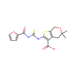 CC1(C)Cc2c(sc(NC(=S)NC(=O)c3ccco3)c2C(=O)O)CO1 ZINC000199133008