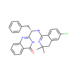 CC1(C)Cc2cc(Cl)ccc2C(N[C@@H](Cc2ccccc2)c2nc3ccccc3c(=O)[nH]2)=N1 ZINC000095602550