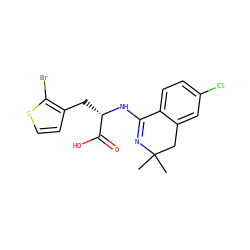 CC1(C)Cc2cc(Cl)ccc2C(N[C@@H](Cc2ccsc2Br)C(=O)O)=N1 ZINC000096908787