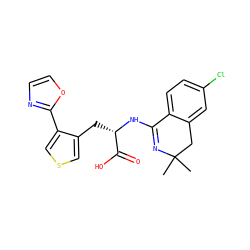 CC1(C)Cc2cc(Cl)ccc2C(N[C@@H](Cc2cscc2-c2ncco2)C(=O)O)=N1 ZINC000096908793