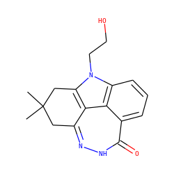 CC1(C)Cc2n[nH]c(=O)c3cccc4c3c2c(n4CCO)C1 ZINC000150201620