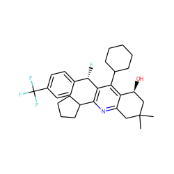 CC1(C)Cc2nc(C3CCCC3)c([C@@H](F)c3ccc(C(F)(F)F)cc3)c(C3CCCCC3)c2[C@@H](O)C1 ZINC000038257400