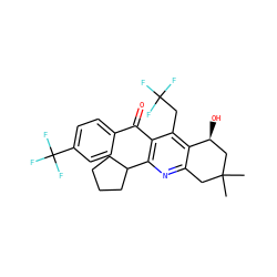 CC1(C)Cc2nc(C3CCCC3)c(C(=O)c3ccc(C(F)(F)F)cc3)c(CC(F)(F)F)c2[C@@H](O)C1 ZINC000049033671