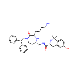 CC1(C)N[C@@H](C(=O)NC[C@@H]2CCN(CC(c3ccccc3)c3ccccc3)C(=O)[C@H](CCCCN)N2)Cc2cc(O)ccc21 ZINC001772579954