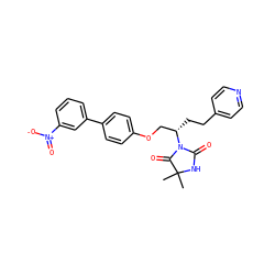 CC1(C)NC(=O)N([C@@H](CCc2ccncc2)COc2ccc(-c3cccc([N+](=O)[O-])c3)cc2)C1=O ZINC000013587505