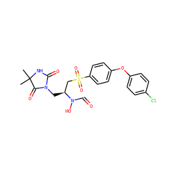 CC1(C)NC(=O)N(C[C@@H](CS(=O)(=O)c2ccc(Oc3ccc(Cl)cc3)cc2)N(O)C=O)C1=O ZINC000013471926