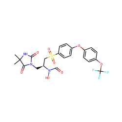 CC1(C)NC(=O)N(C[C@@H](CS(=O)(=O)c2ccc(Oc3ccc(OC(F)(F)F)cc3)cc2)N(O)C=O)C1=O ZINC000026393222